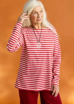 Flash Sale Gudrun Sjödén Basic-Streifenshirt aus Bio-Baumwolle feder-walderdbeere