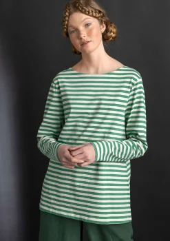 Cheap Gudrun Sjödén Basic-Streifenshirt aus Bio-Baumwolle schwarz-röstkaffee