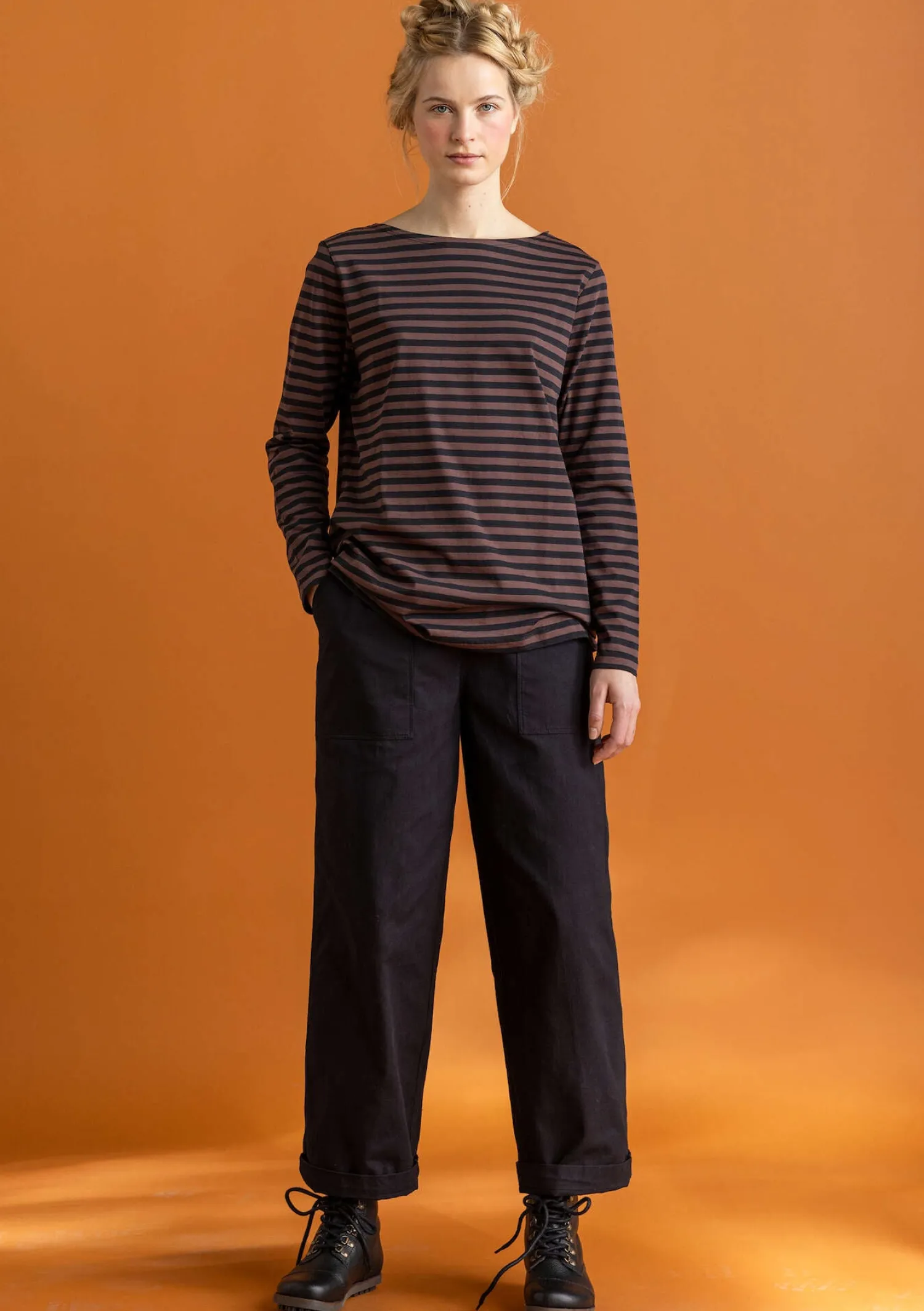 Hot Gudrun Sjödén Basic-Streifenshirt aus Bio-Baumwolle feder-walderdbeere