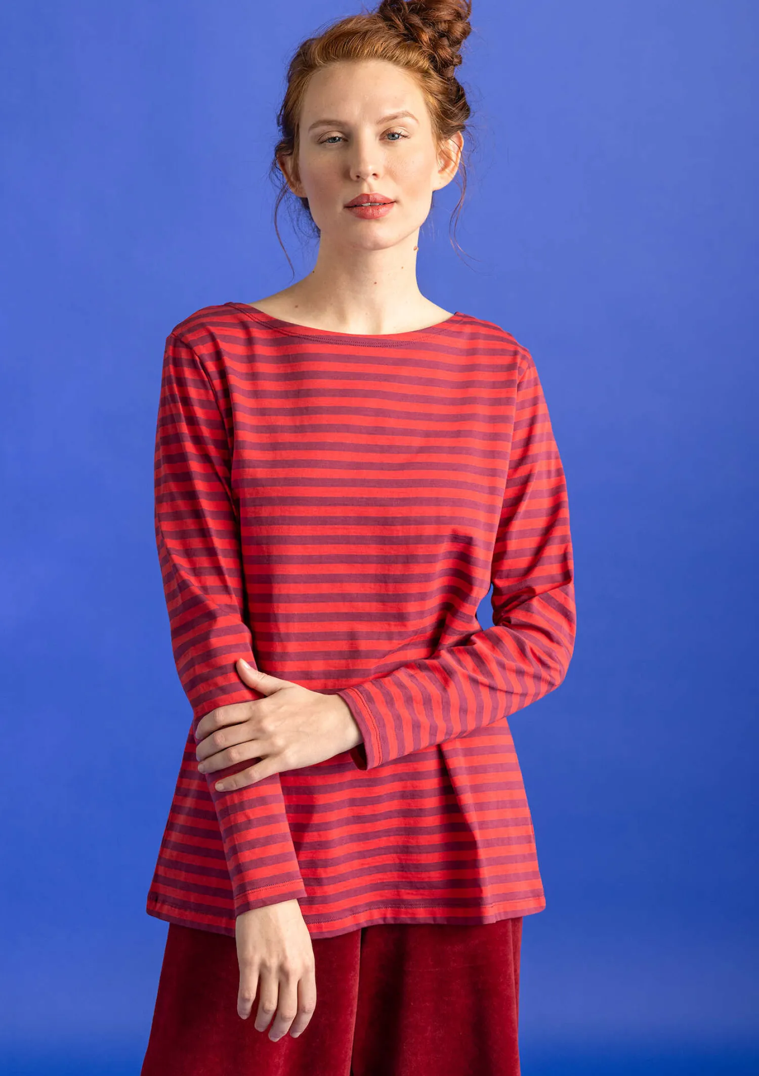 Store Gudrun Sjödén Basic-Streifenshirt aus Bio-Baumwolle indigoblau-leinenblau