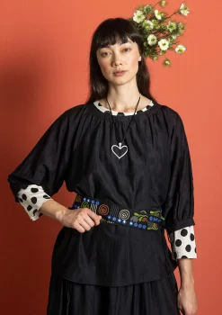 Fashion Gudrun Sjödén Bluse aus Baumwolle/Seide schwarz