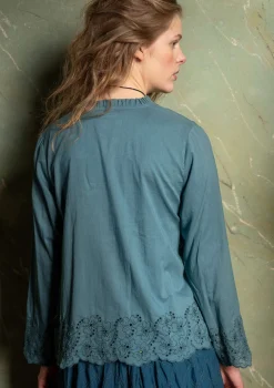 Clearance Gudrun Sjödén Bluse „Birta“ aus Bio-Baumwolle veronagrün