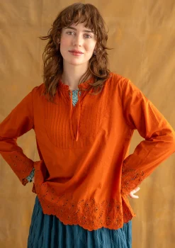 Store Gudrun Sjödén Bluse „Birta“ aus Bio-Baumwolle dunkelaschgrau