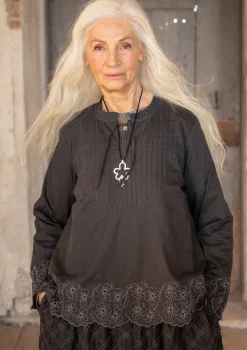 Store Gudrun Sjödén Bluse „Birta“ aus Bio-Baumwolle dunkelaschgrau