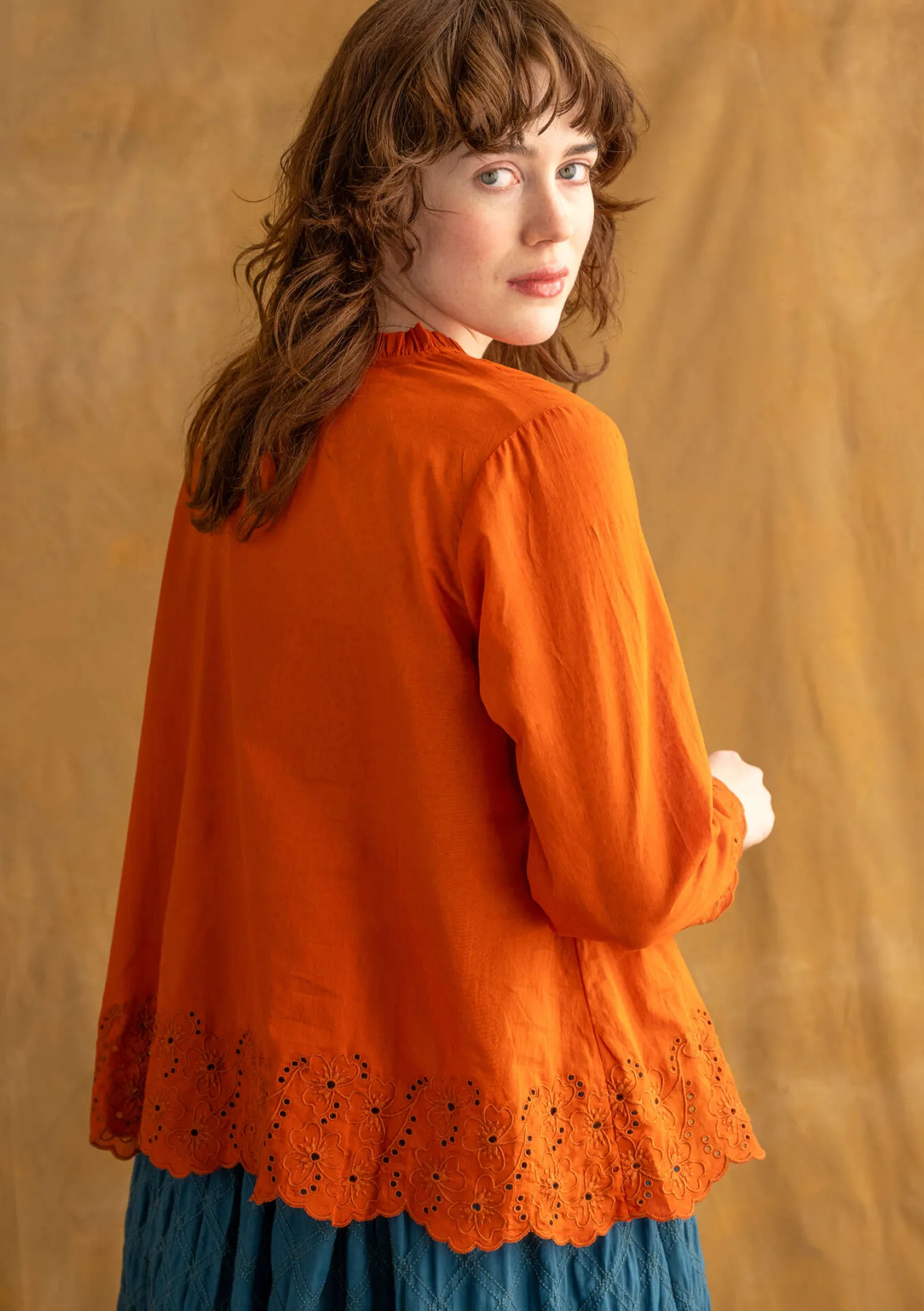 Best Sale Gudrun Sjödén Bluse „Birta“ aus Bio-Baumwolle veronagrün