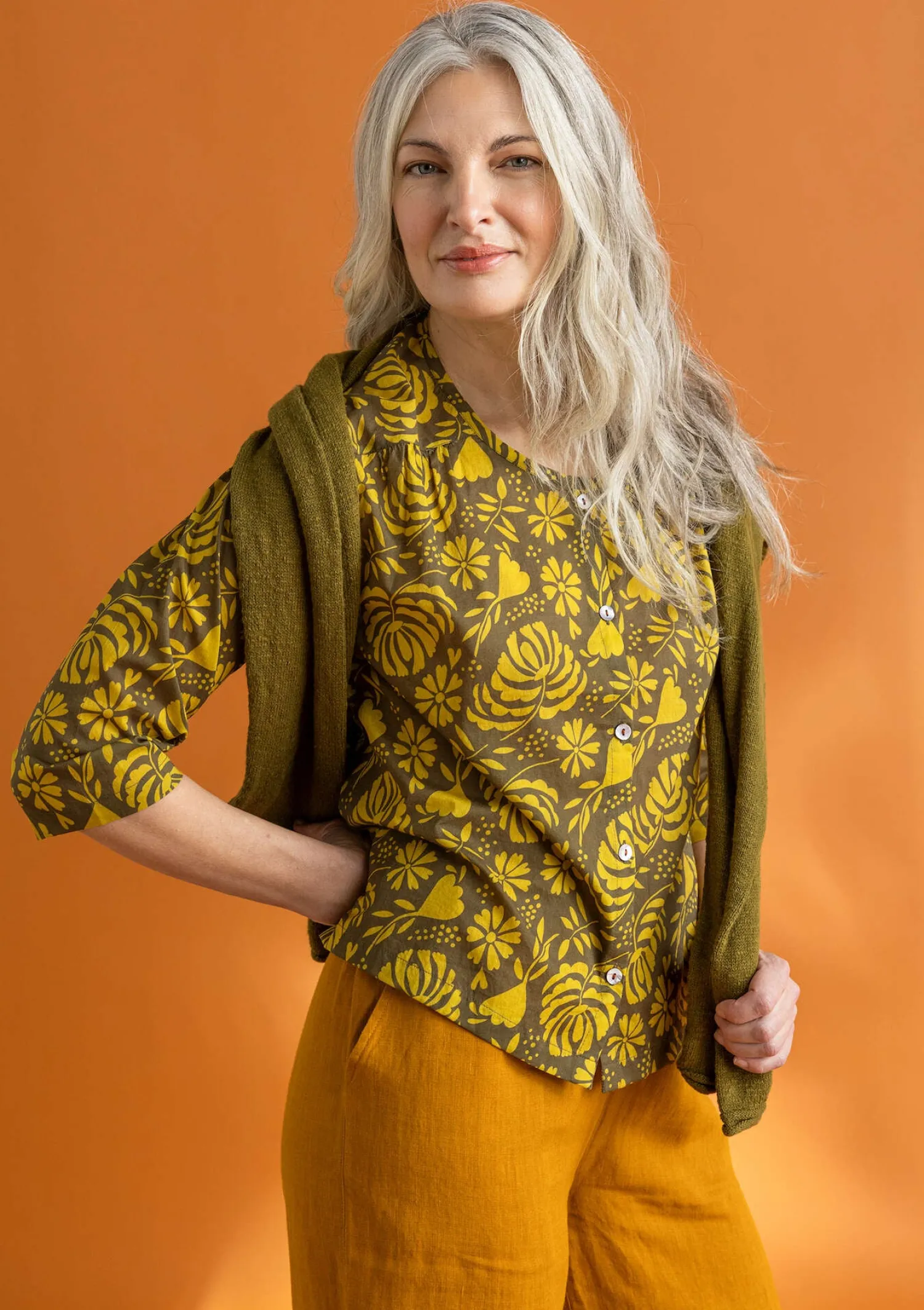 Flash Sale Gudrun Sjödén Bluse „Hedda“ aus Bio-Baumwollgewebe cerise