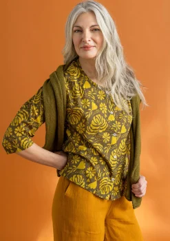 Cheap Gudrun Sjödén Bluse „Hedda“ aus Bio-Baumwollgewebe schwarz-gemustert