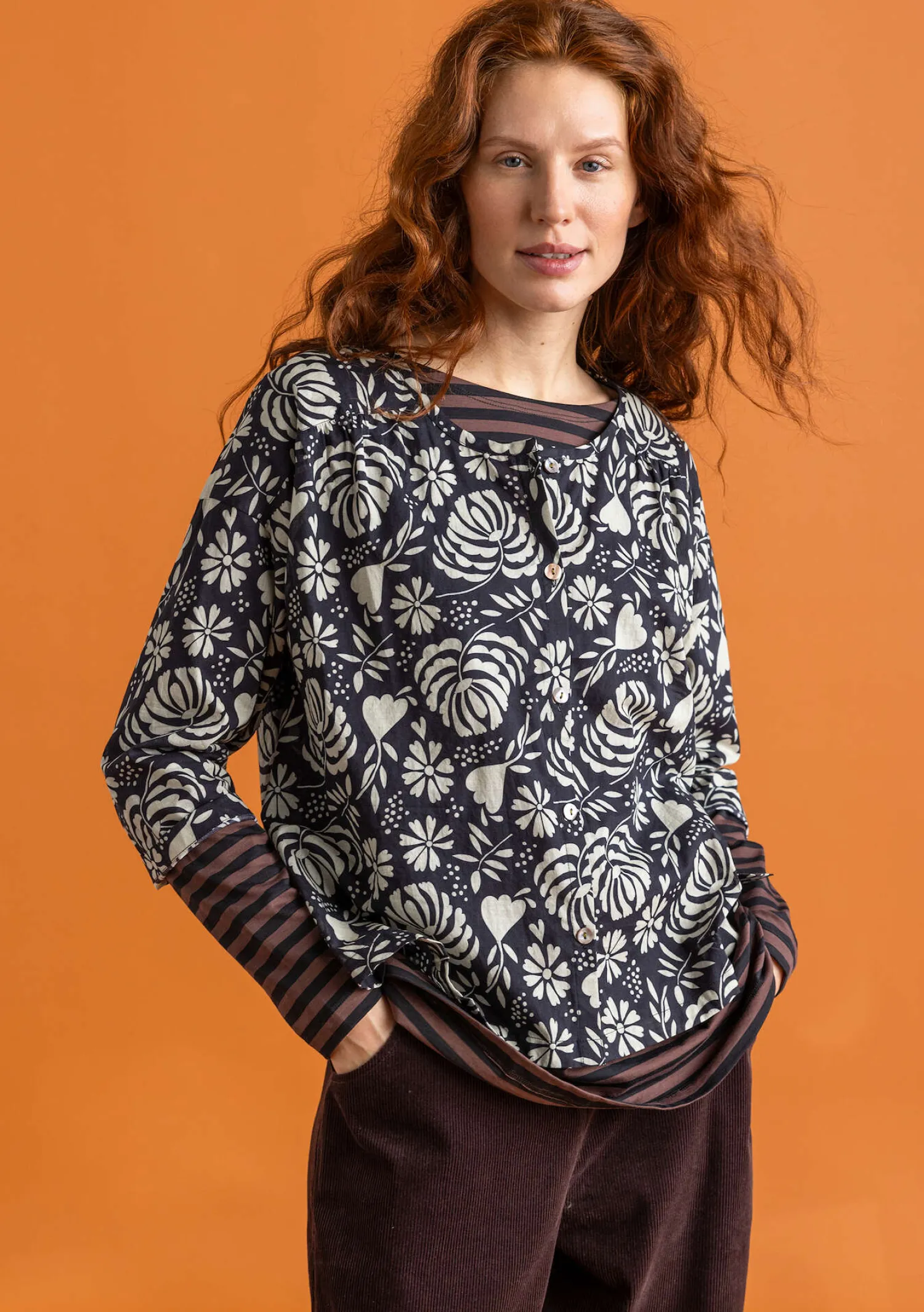 Discount Gudrun Sjödén Bluse „Hedda“ aus Bio-Baumwollgewebe cerise