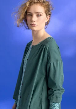 Best Sale Gudrun Sjödén Bluse „Hedda“ aus Bio-Baumwollgewebe dunkelolive-gemustert