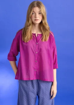 Store Gudrun Sjödén Bluse „Hedda“ aus Bio-Baumwollgewebe dunkelpetrol-gemustert