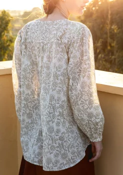 Cheap Gudrun Sjödén Bluse „Lisa“ aus Bio-Baumwolle hellsalbei