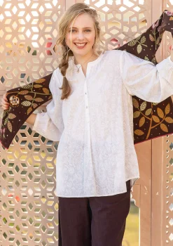 Fashion Gudrun Sjödén Bluse „Lisa“ aus Bio-Baumwolle hellsalbei