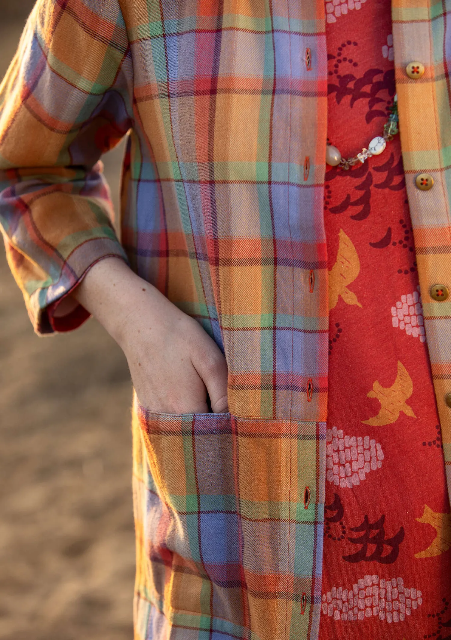 Flash Sale Gudrun Sjödén Bluse „Skagen“ aus Bio-Baumwollgewebe gebranntesiena