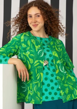 Online Gudrun Sjödén Bluse „Uuve“ aus Bio-Baumwolle basilikum