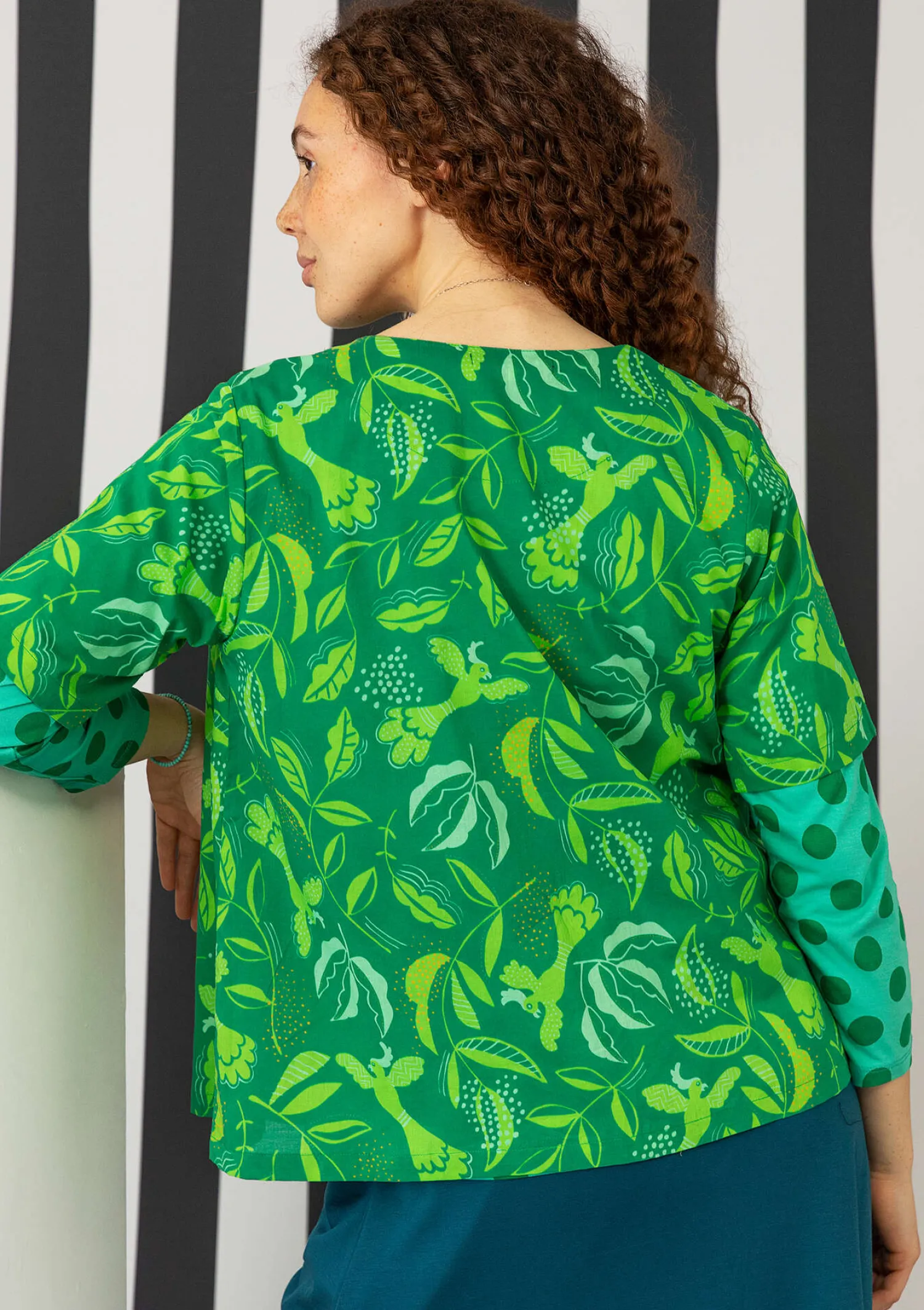 Best Sale Gudrun Sjödén Bluse „Uuve“ aus Bio-Baumwolle basilikum