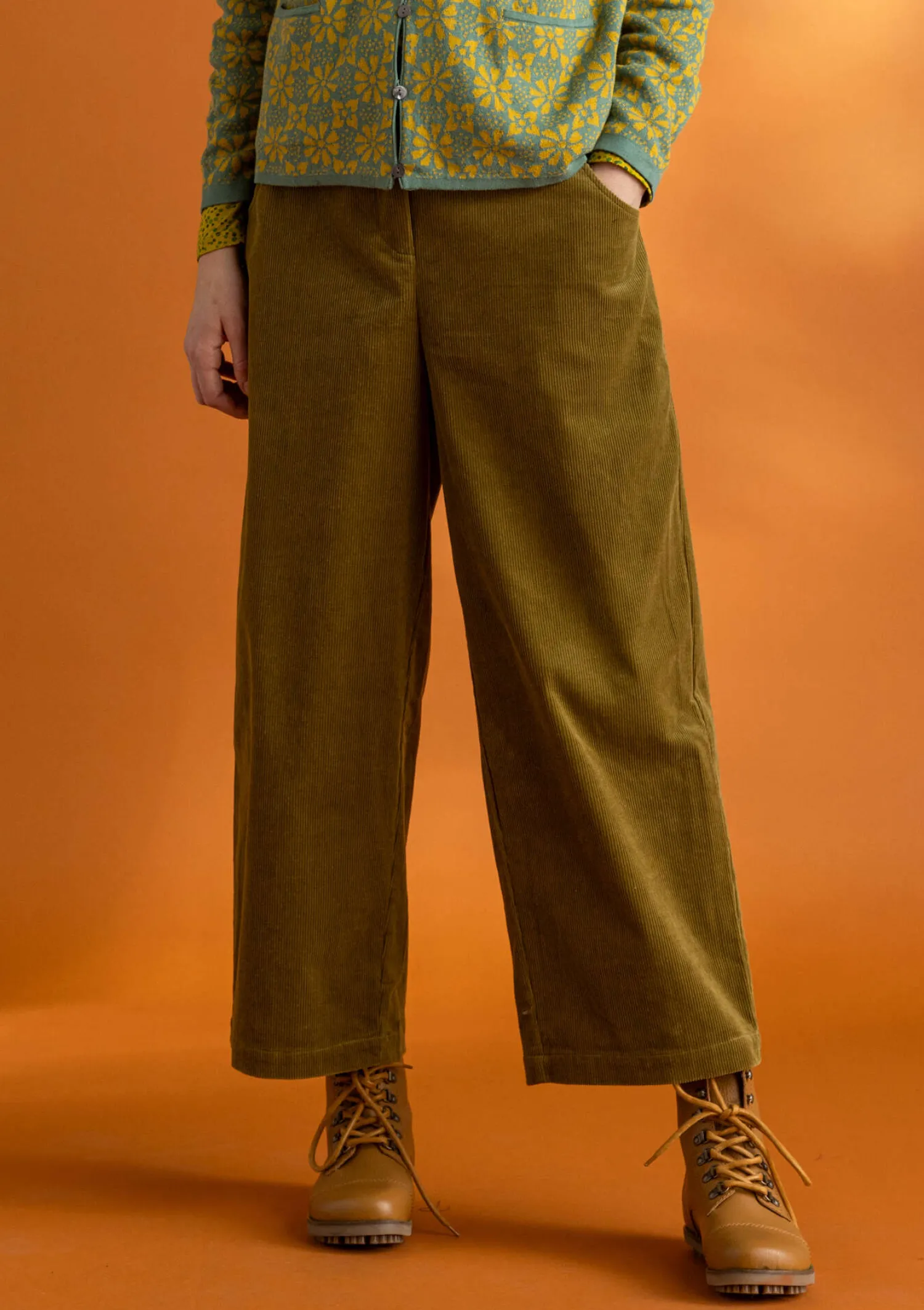 Cheap Gudrun Sjödén Cordhose aus Bio-Baumwolle/Elasthan dunkelolive