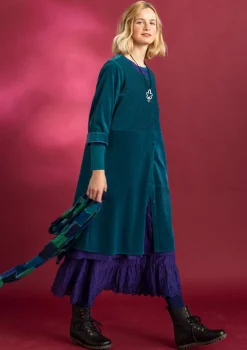 Hot Gudrun Sjödén Cordkleid aus Bio-Baumwolle/Elasthan dunkelpetrol