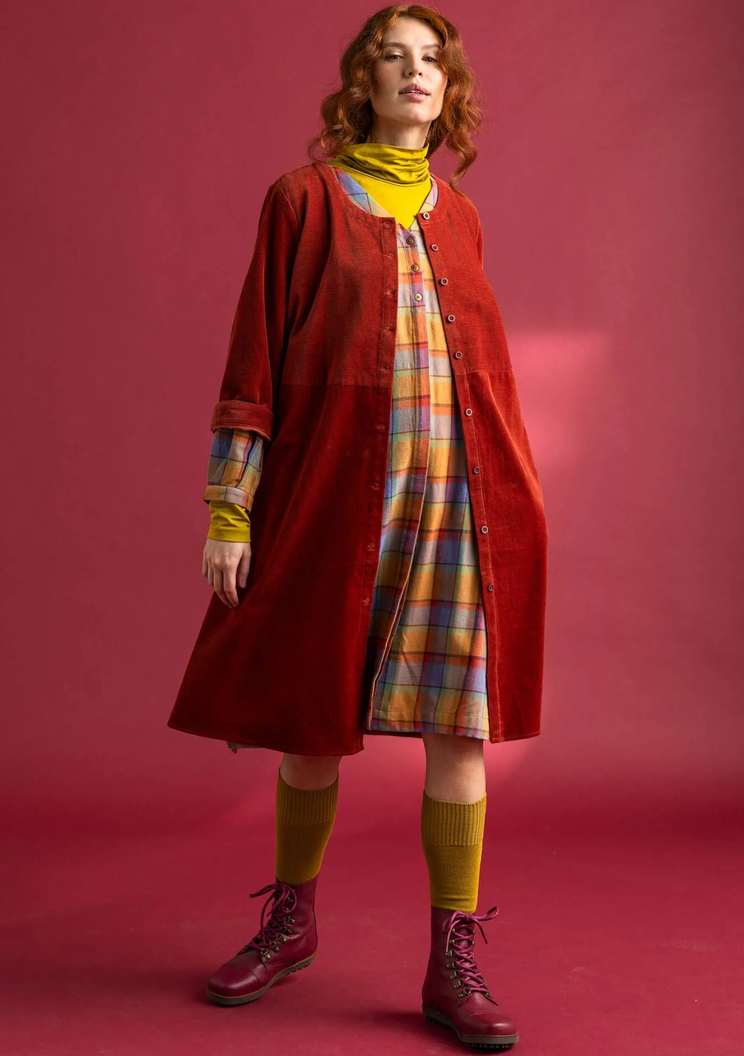 Outlet Gudrun Sjödén Cordkleid aus Bio-Baumwolle/Elasthan dunkelolive