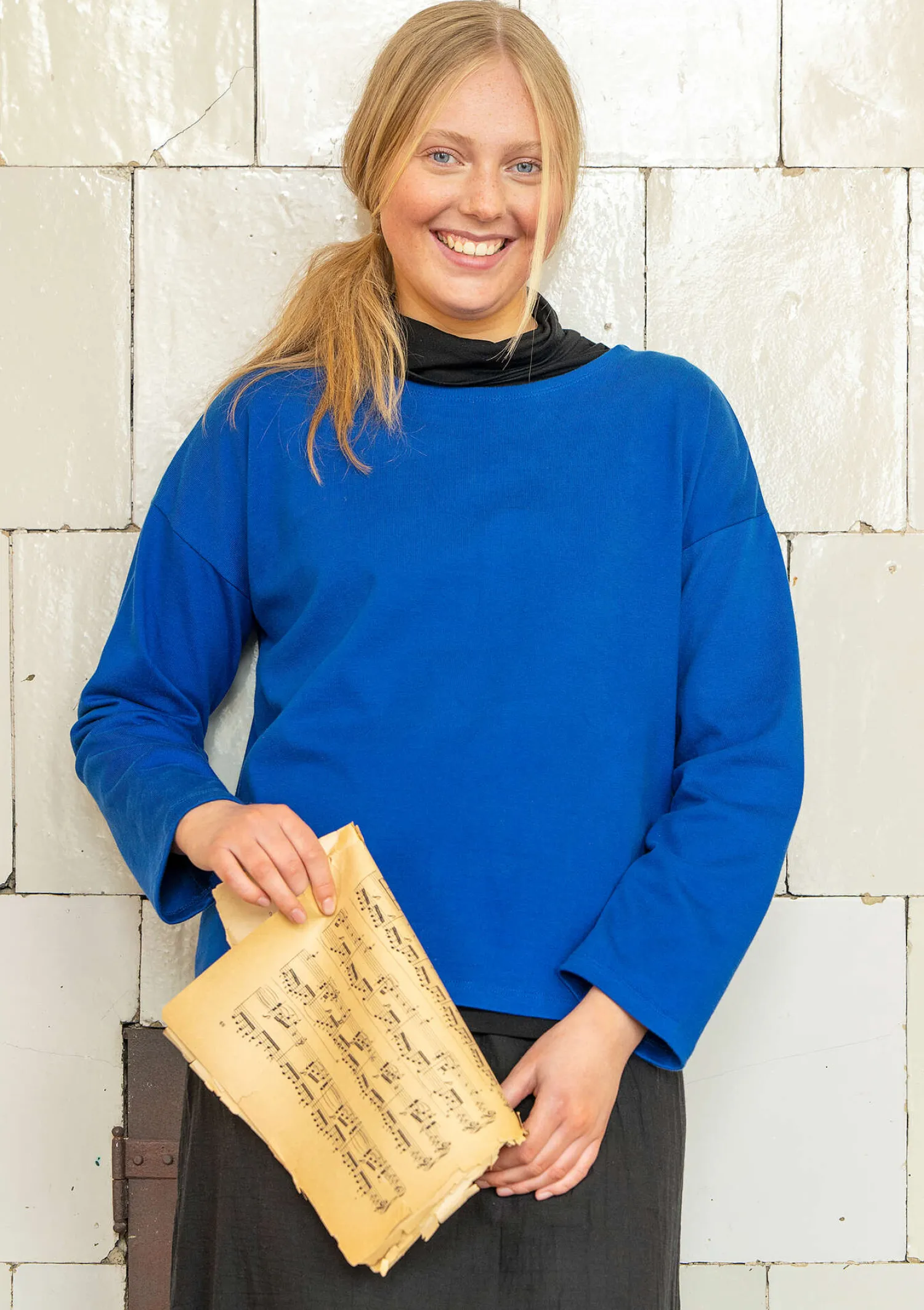 Sale Gudrun Sjödén Einfarbiges Shirt aus Bio-Baumwolle wermutkraut