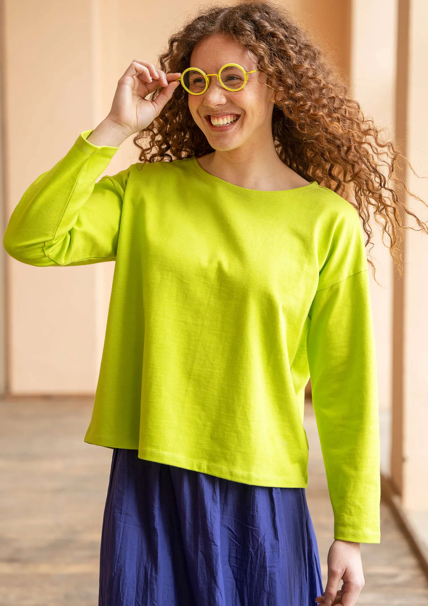 New Gudrun Sjödén Einfarbiges Shirt aus Bio-Baumwolle tagetes