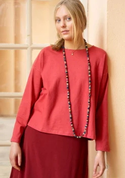 Store Gudrun Sjödén Einfarbiges Shirt aus Bio-Baumwolle tropengrün