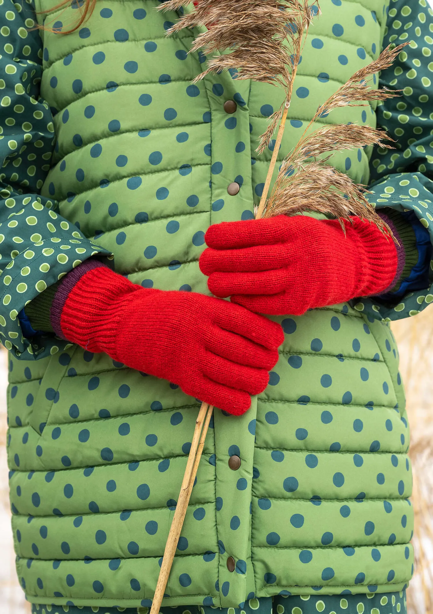 Fashion Gudrun Sjödén Fingerhandschuhe aus Lammwolle aschrosa-melange