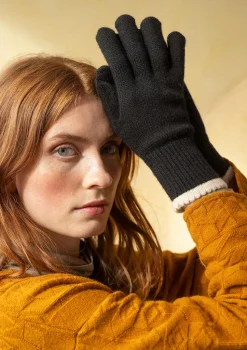 Fashion Gudrun Sjödén Fingerhandschuhe aus Lammwolle aschrosa-melange