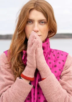 Clearance Gudrun Sjödén Fingerhandschuhe aus Lammwolle tomate-melange