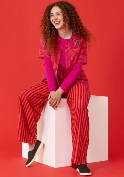 Cheap Gudrun Sjödén Gestreifte Jerseyhose aus Bio-Baumwolle/Modal schwarz-feder