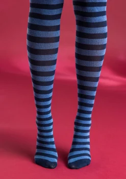 New Gudrun Sjödén Gestreifte Strumpfhose aus Bio-Baumwolle purpur-cerise