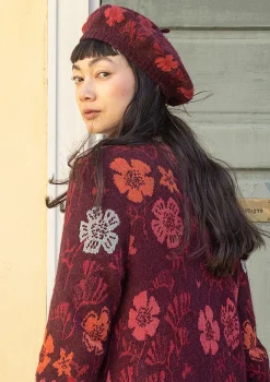 Sale Gudrun Sjödén Gestrickte Baskenmütze „Gnistra“ aus Alpakawollgemisch/Bio- und Recycling-Baumwolle schwarz