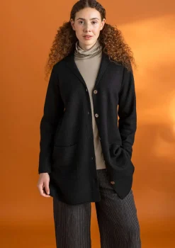Sale Gudrun Sjödén Gestrickter Blazer aus gefilzter Bio-Wolle dunkelpetrol