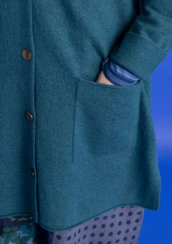 Cheap Gudrun Sjödén Gestrickter Blazer aus gefilzter Bio-Wolle weinrot