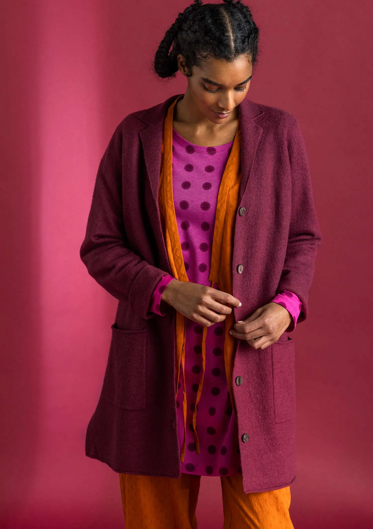 Best Sale Gudrun Sjödén Gestrickter Blazer aus gefilzter Bio-Wolle schwarz