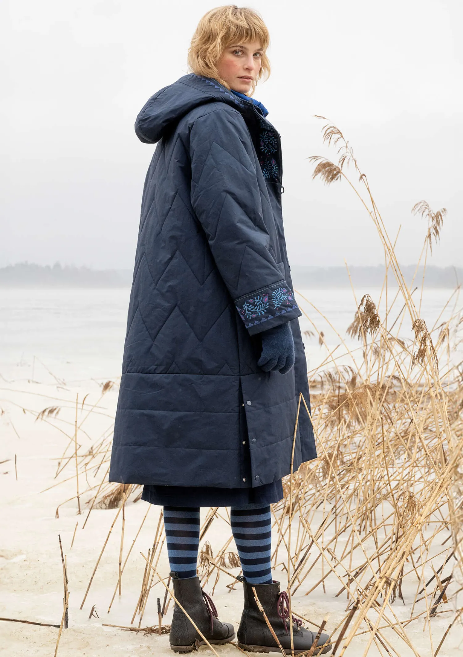 Best Gudrun Sjödén Gewebter Steppmantel „Svalbard“ weißdorn