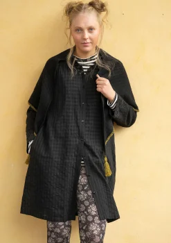Shop Gudrun Sjödén Hemdblusenkleid „Värmland“ aus Bio-Baumwollgewebe schwarz