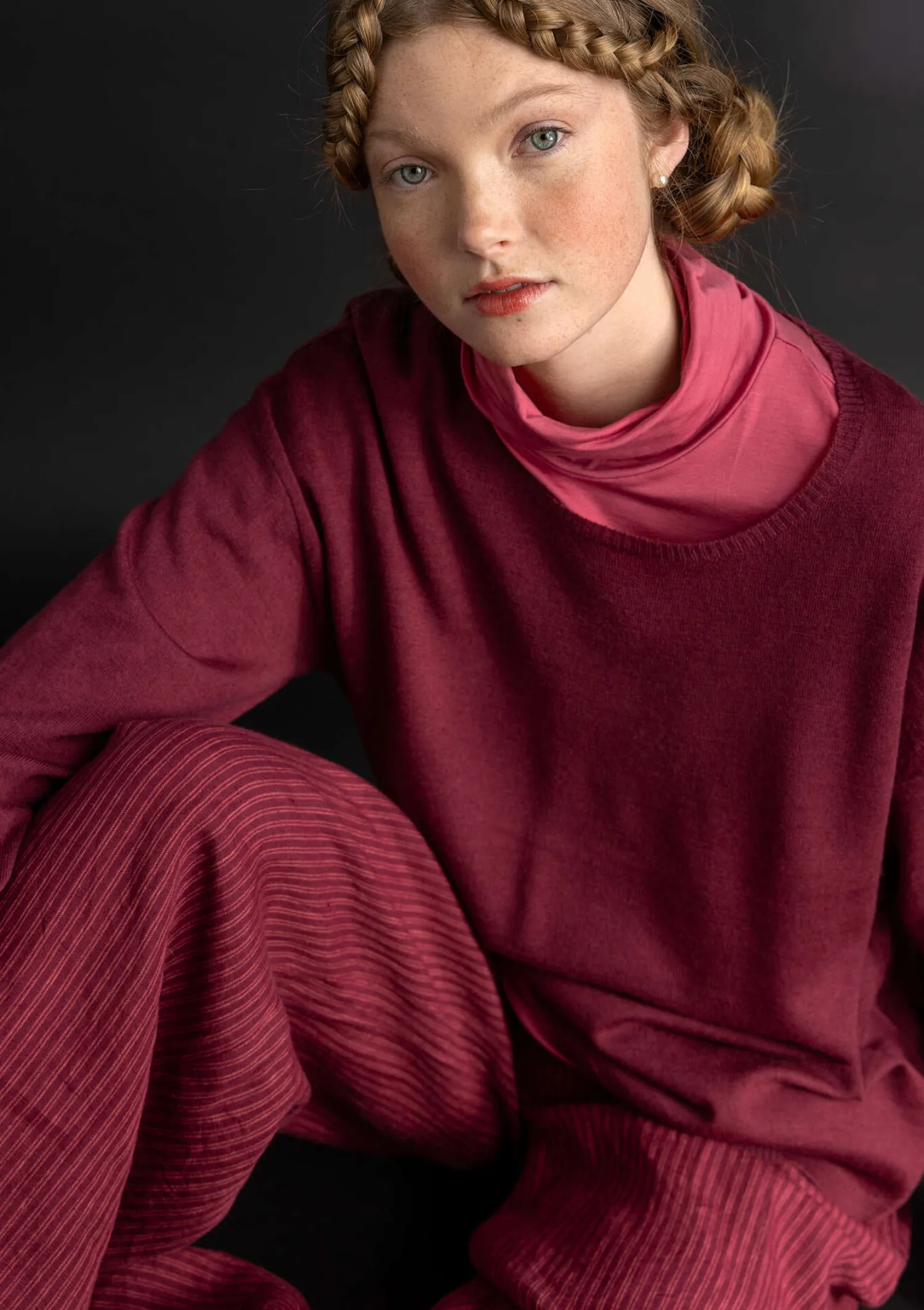 Shop Gudrun Sjödén Hose „Asta“ aus Leinengewebe schwarz-gestreift