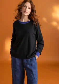 Best Gudrun Sjödén Hose „Asta“ aus Leinengewebe indigo-gestreift