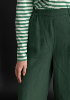 Cheap Gudrun Sjödén Hose „Asta“ aus Leinengewebe dunkelgrün