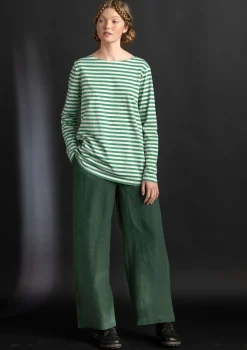 Cheap Gudrun Sjödén Hose „Asta“ aus Leinengewebe senf