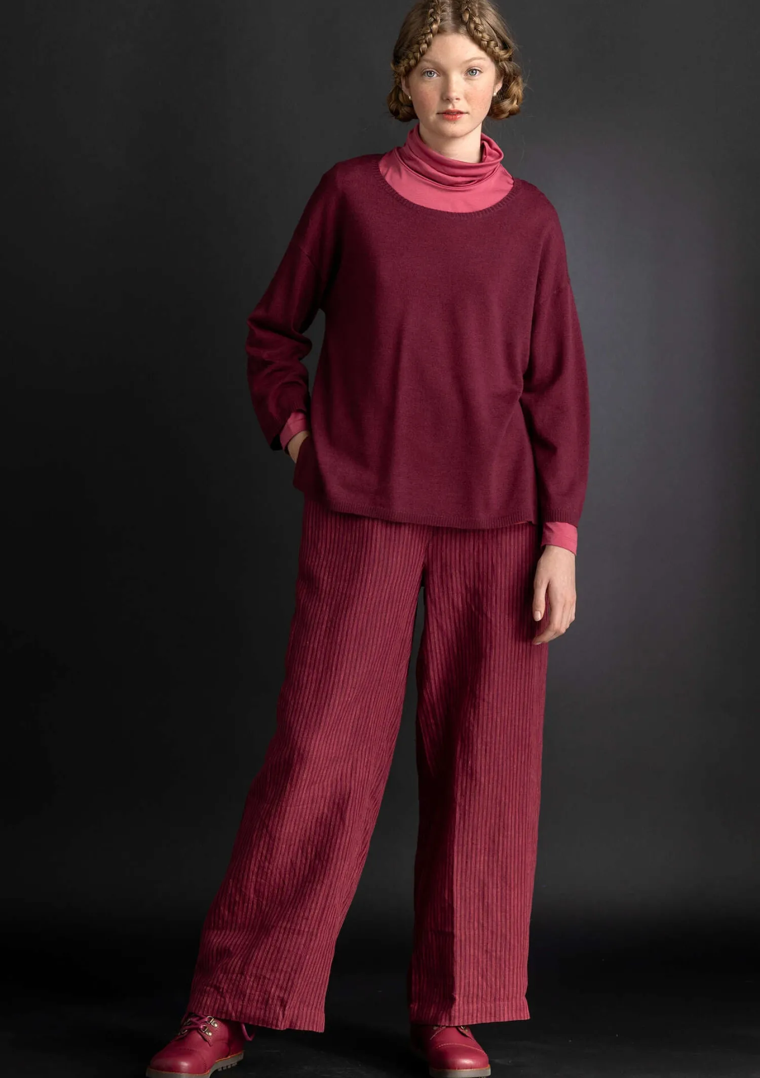Best Gudrun Sjödén Hose „Asta“ aus Leinengewebe schwarz-gestreift