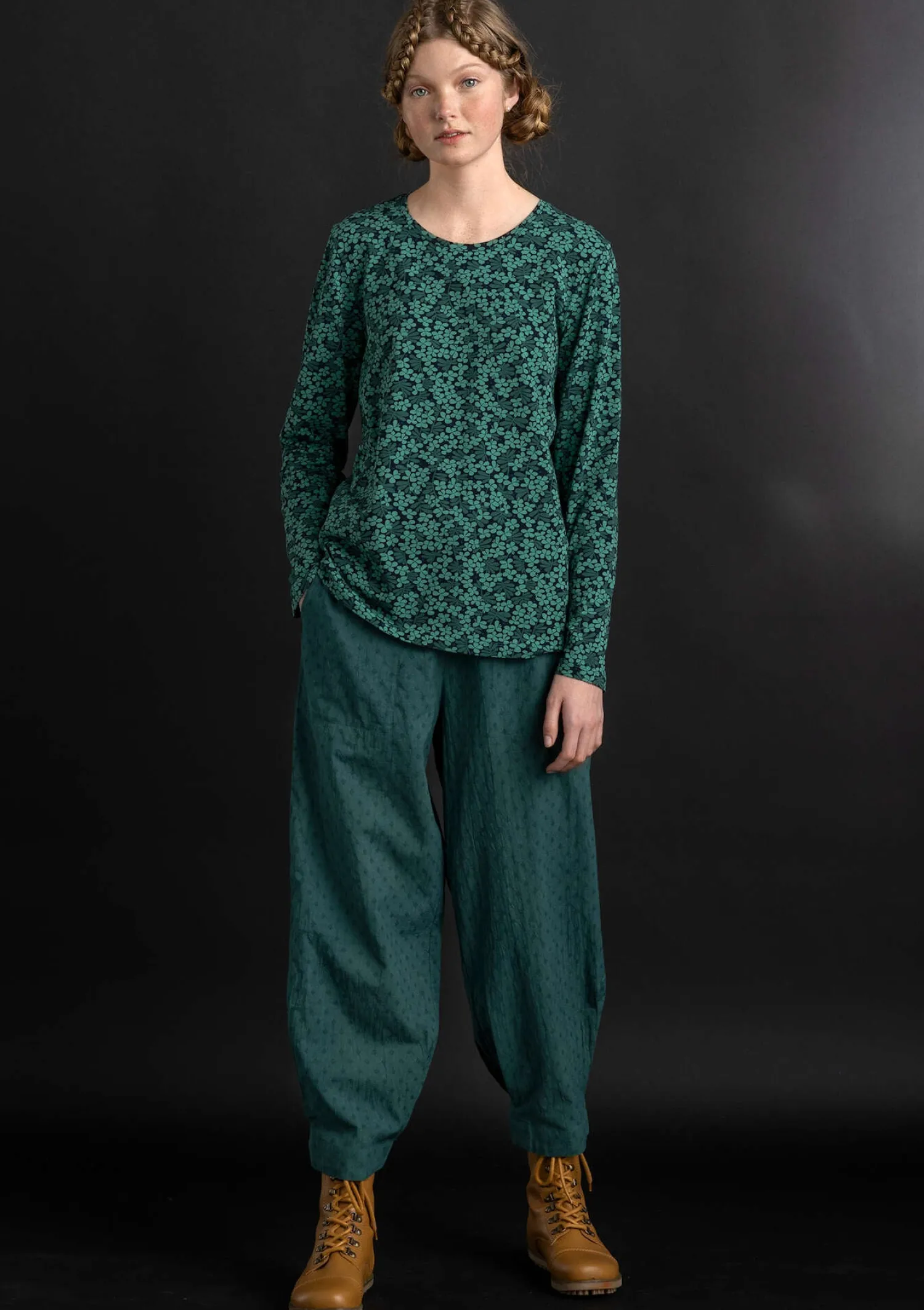 Shop Gudrun Sjödén Hose aus Bio-Baumwolldobby blauglöckchen