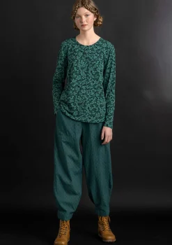 Best Gudrun Sjödén Hose aus Bio-Baumwolldobby opalgrün