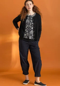 New Gudrun Sjödén Hose aus Bio-Baumwolldobby opalgrün