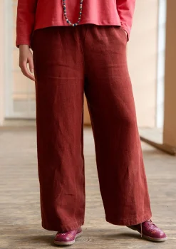 Sale Gudrun Sjödén Hose aus Leinengewebe tinte