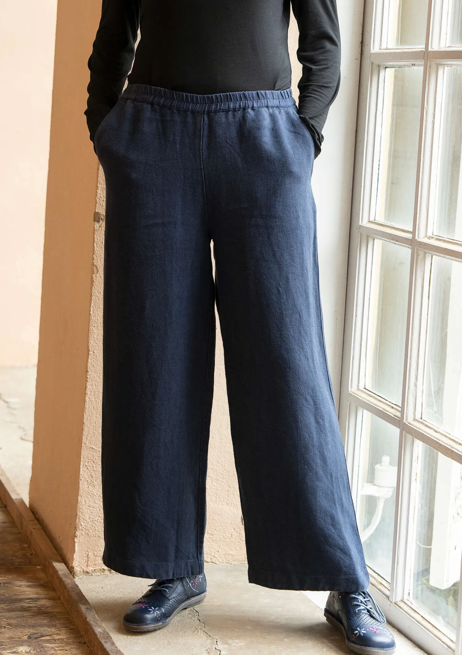 Flash Sale Gudrun Sjödén Hose aus Leinengewebe tinte