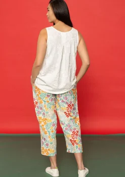 Outlet Gudrun Sjödén Hose „Margit“ aus Leinen/Modal-Gewebe eismeerblau