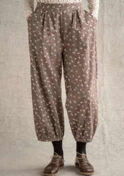 Outlet Gudrun Sjödén Hose „Mud“ aus Bio-Baumwollgewebe dunkelindigogrün
