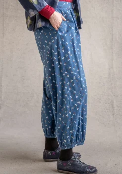 Outlet Gudrun Sjödén Hose „Mud“ aus Bio-Baumwollgewebe dunkelindigogrün