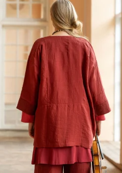 Sale Gudrun Sjödén Jacke „Andante“ aus Leinen curryrot